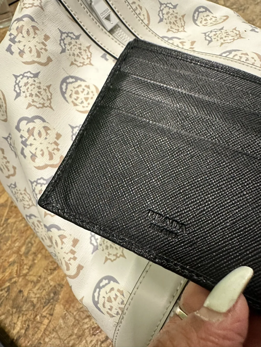 Prada Men's Black Leather Wallet image indicator(3)