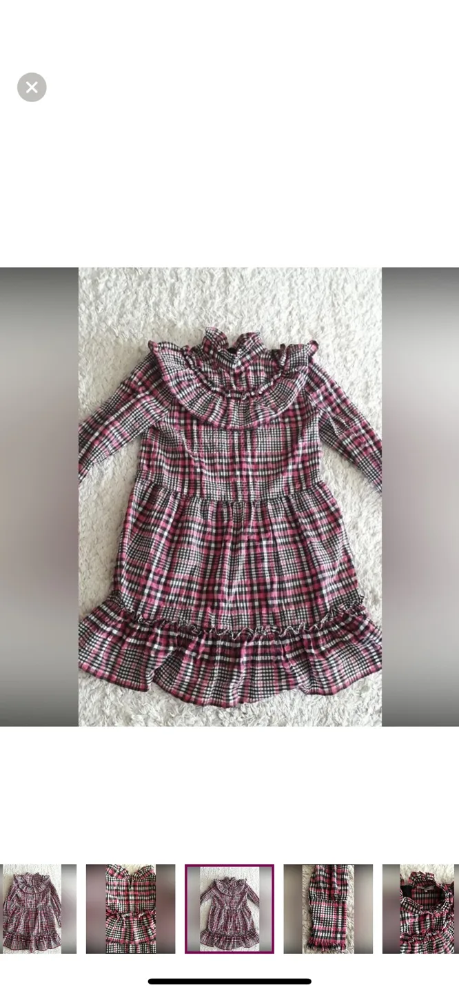 Ganni Pink and Black Plaid Mini Dress image indicator(6)