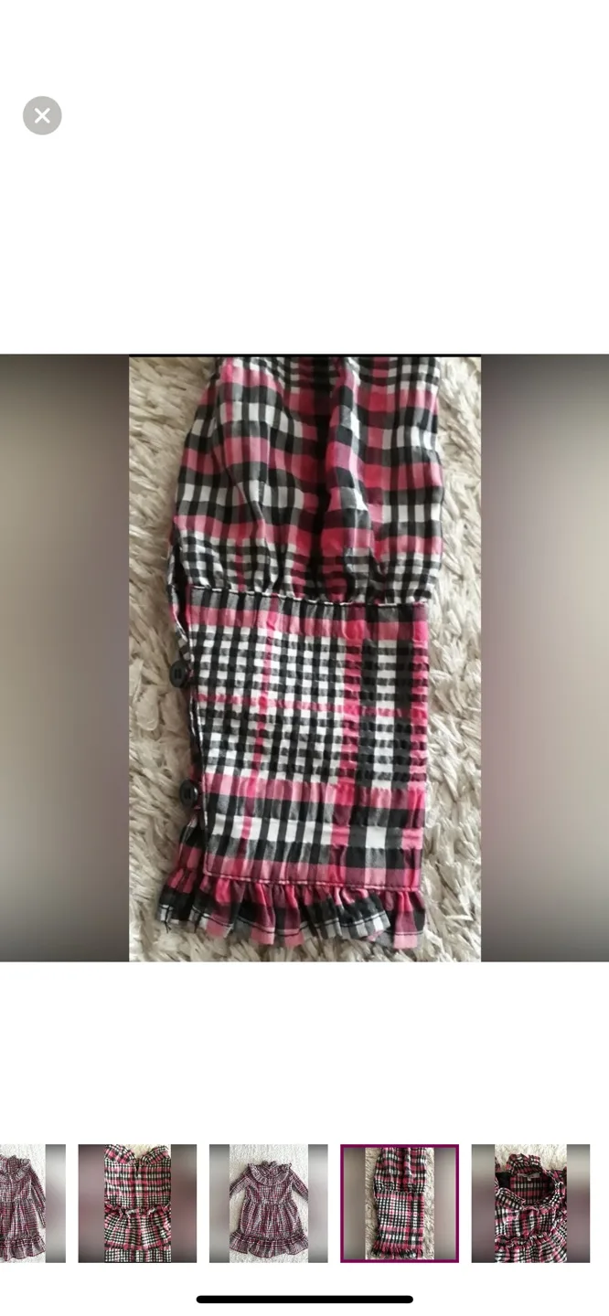 Ganni Pink and Black Plaid Mini Dress image indicator(8)