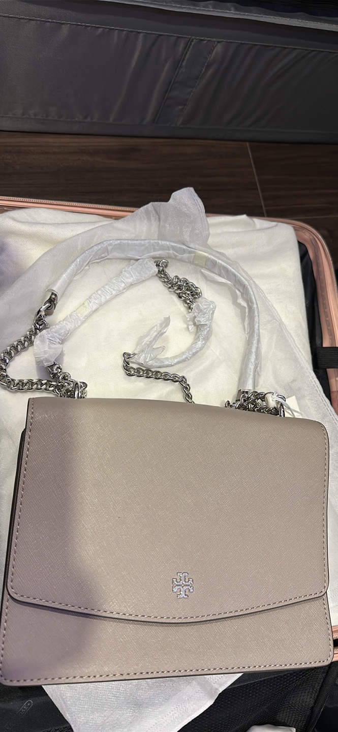 Tory Burch Emerson Flap Adjustable Shoulder Bag Gray Heron - photo 2