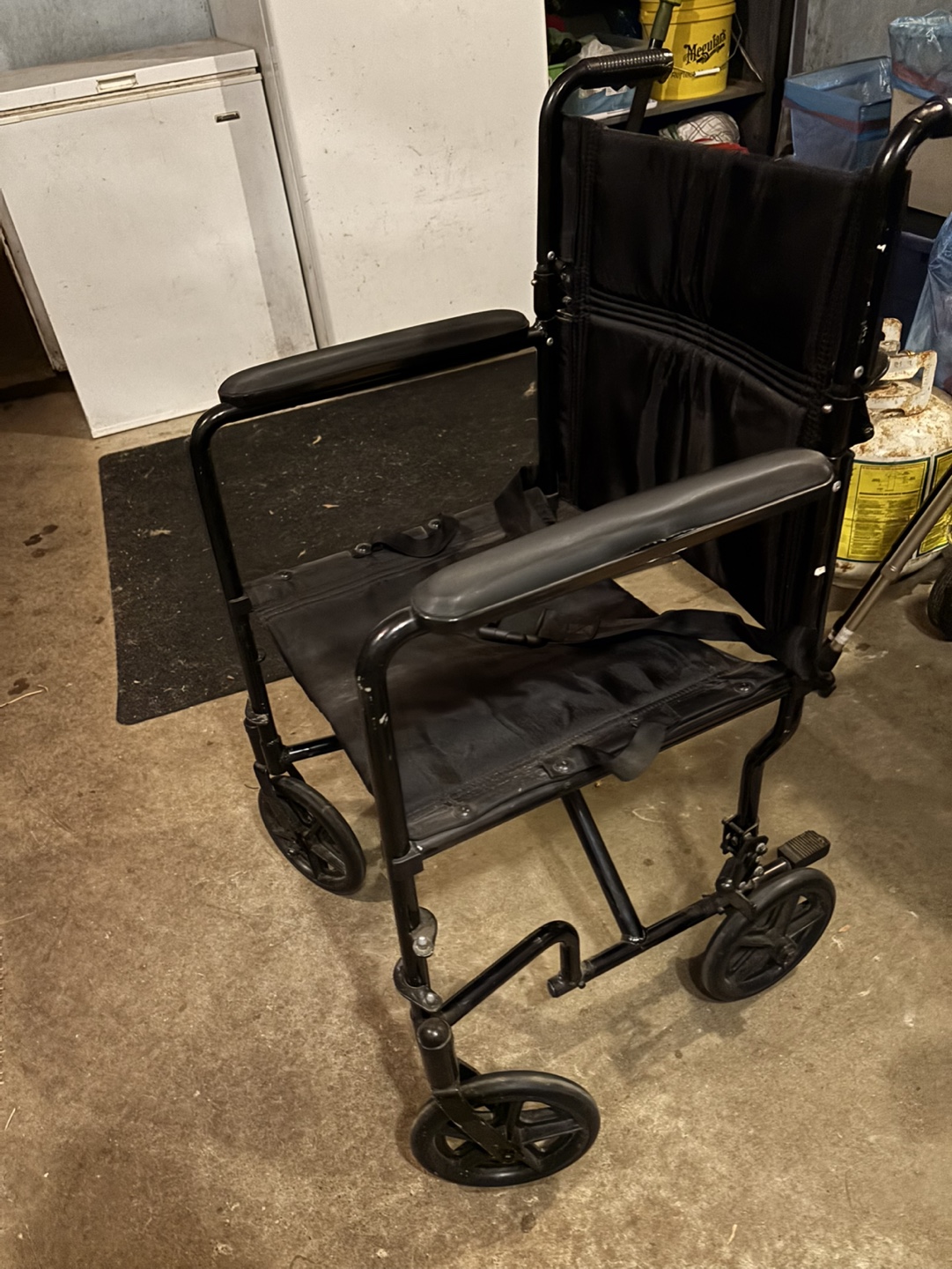 Black Lightweight Wheelchair transport chair