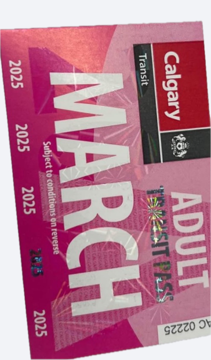 Calgary Transit March 2025 Adult Pass