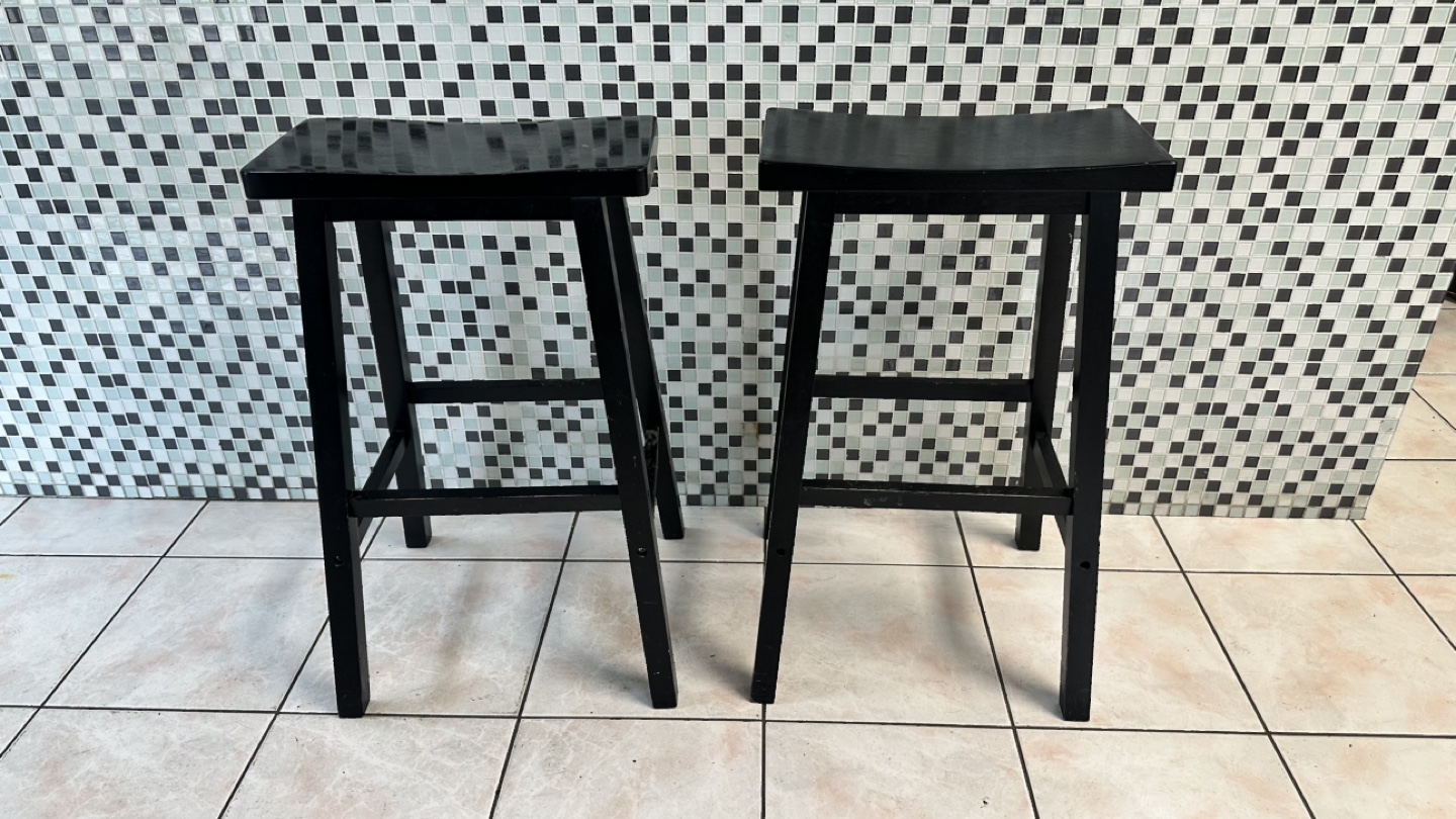 Pair of Black Bar Stools