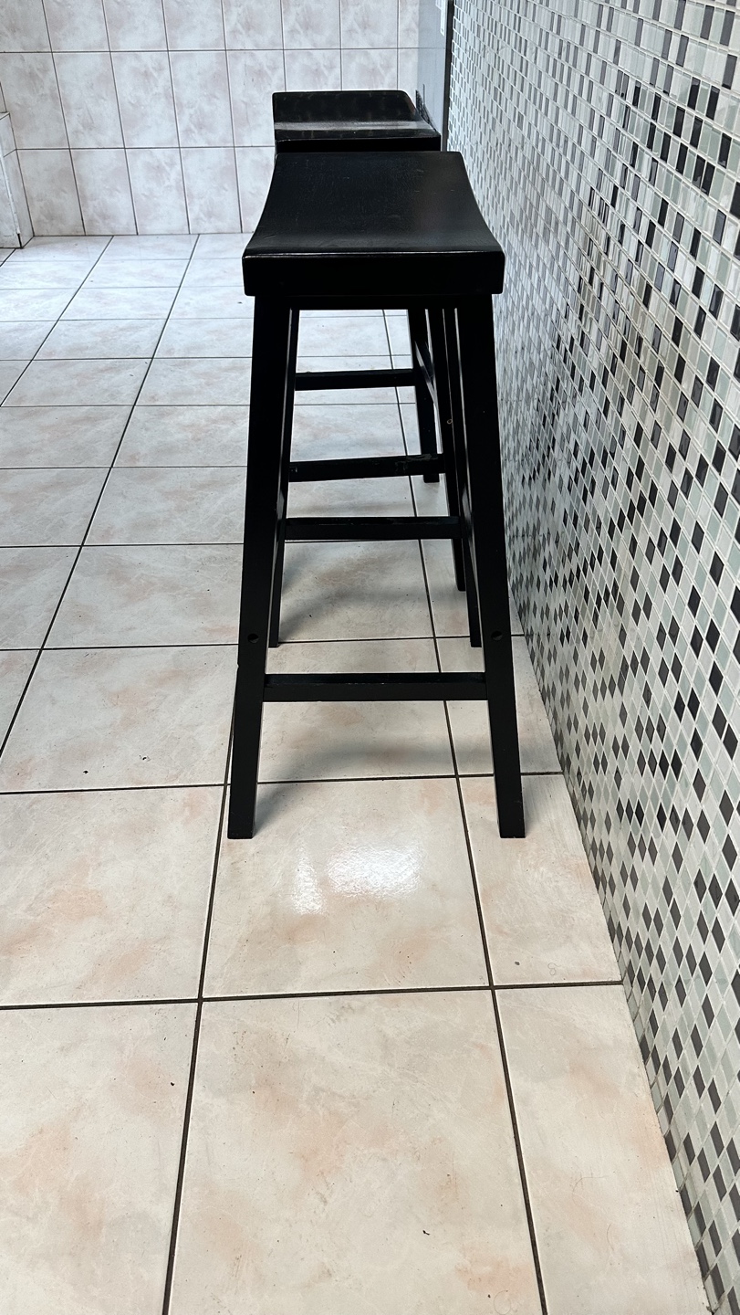 Pair of Black Bar Stools - photo 3
