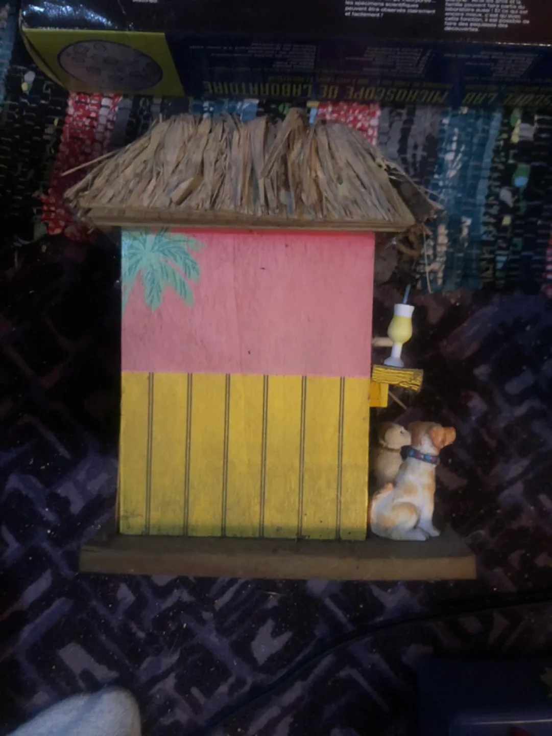 Adorable Beach Bar Shack Birdhouse with Dogs and Surfboard image indicator(3)