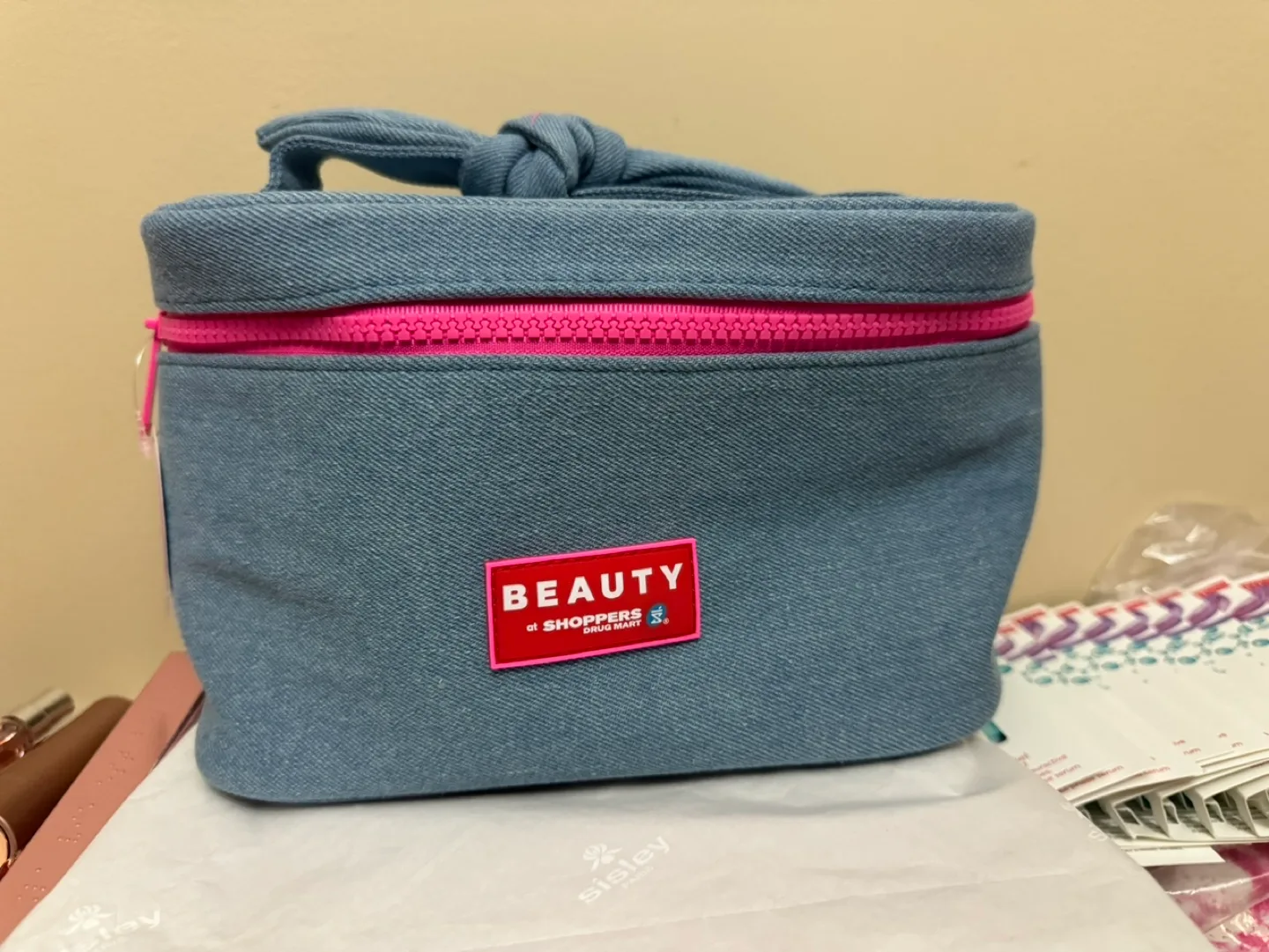 Shoppers Drug Mart Beauty Denim Cosmetic Bag image indicator(2)