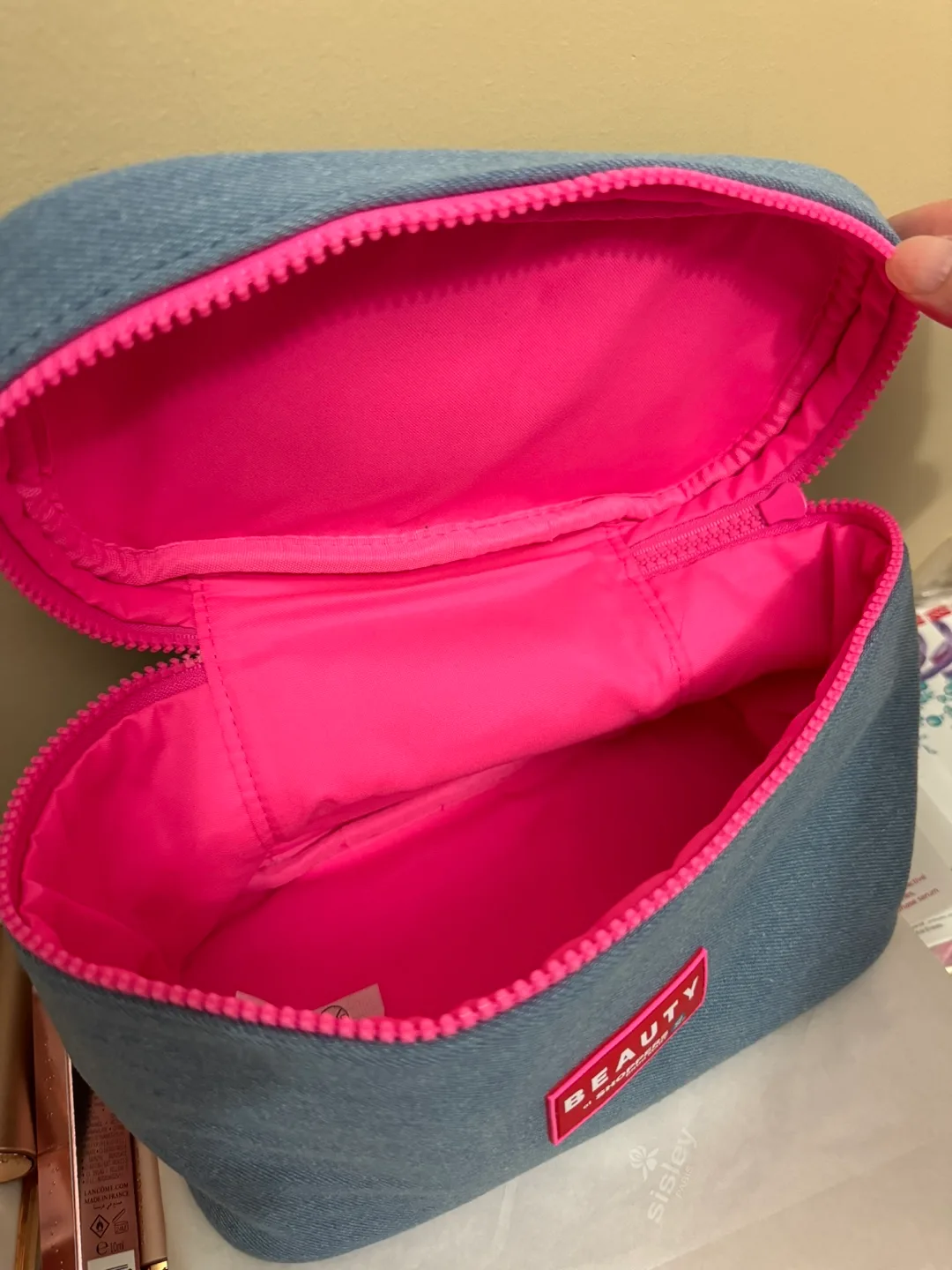 Shoppers Drug Mart Beauty Denim Cosmetic Bag image indicator(3)