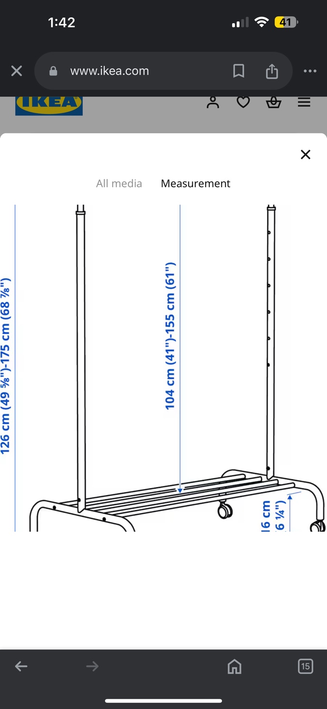 IKEA RIGGA Clothes Rack - White - photo 5