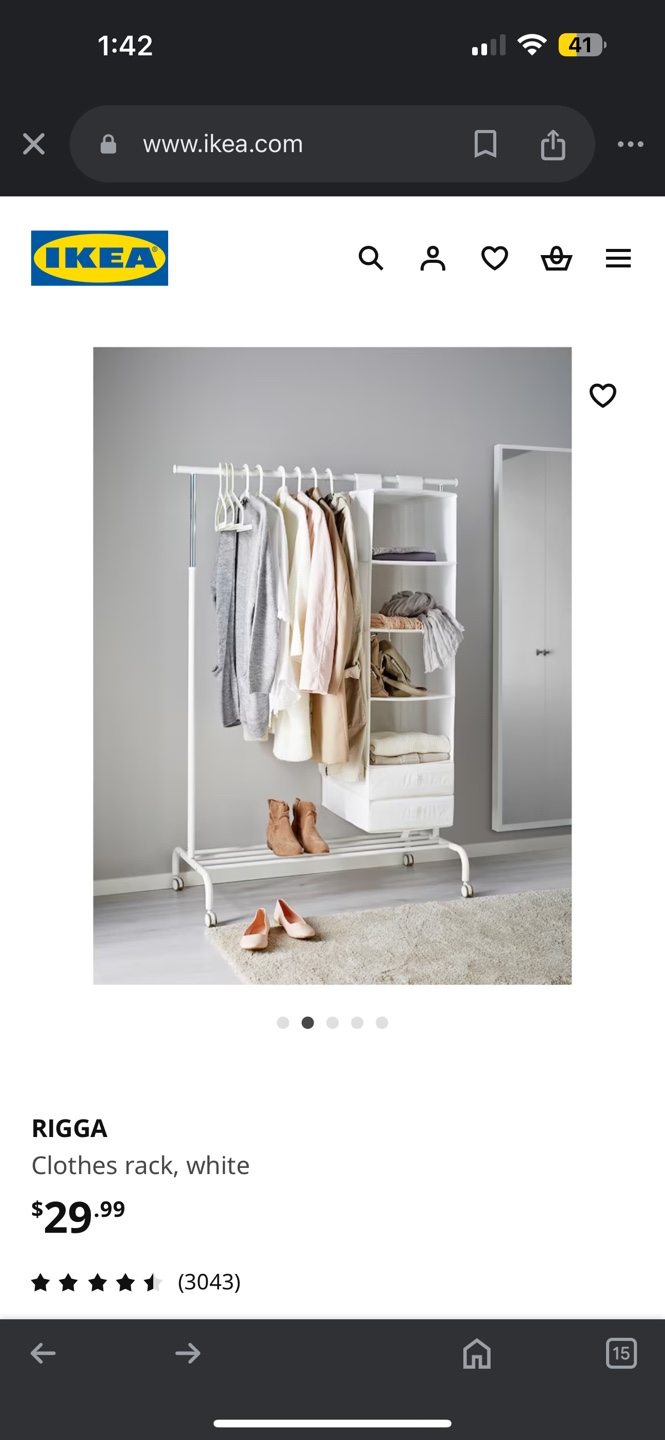 IKEA RIGGA Clothes Rack - White