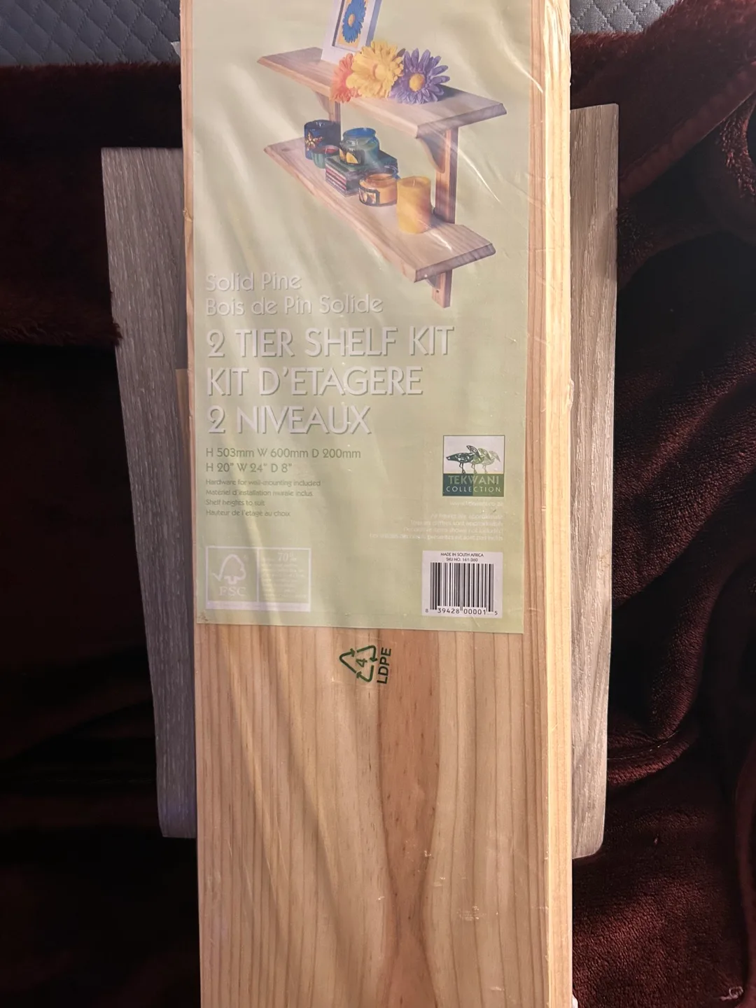 Tekwani Collection 2-Tier Pine Shelf Kit image indicator(2)