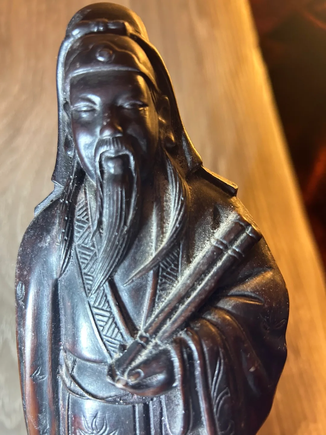 Antique Carved Statue of Chinese Scholar image indicator(2)