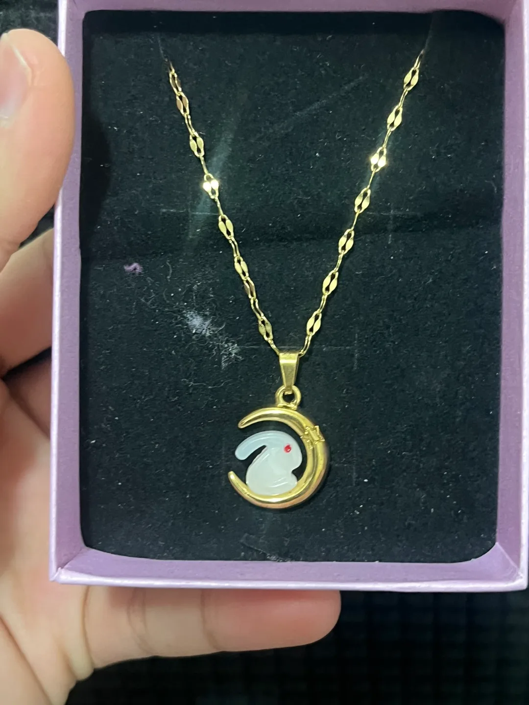 Crescent Moon Rabbit Necklace #Freecycle thumbnail