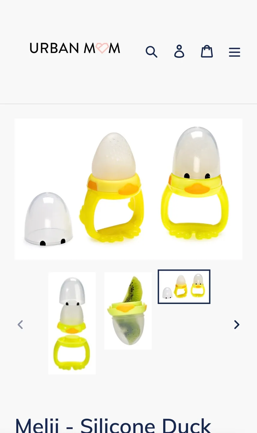 Mellii Silicone Duck Fresh Food Feeder & Teether (2 Pack) image indicator(4)