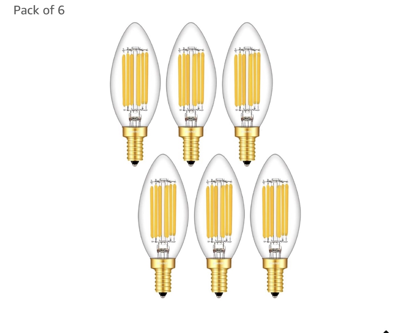 OMAYKEY 6W Dimmable LED Candelabra Bulbs