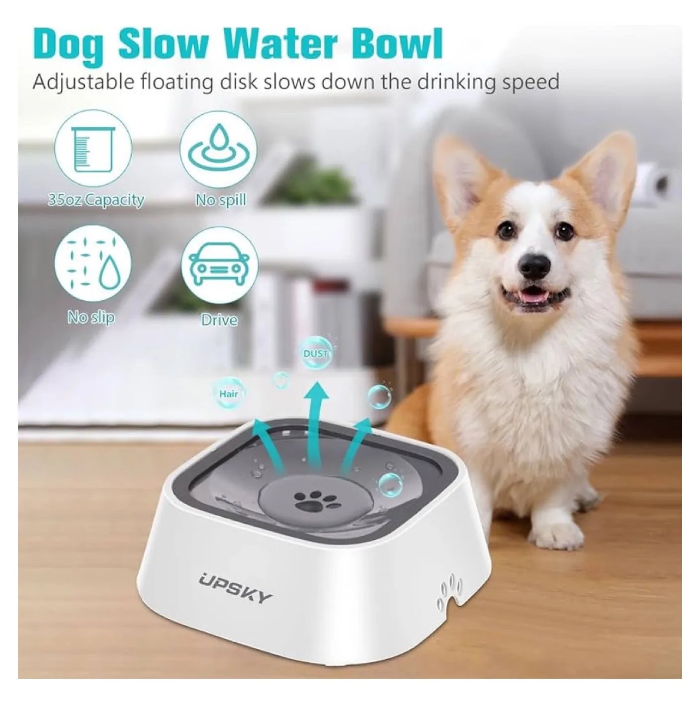 Set of Slow water bowl + paw cleaner image indicator(9)