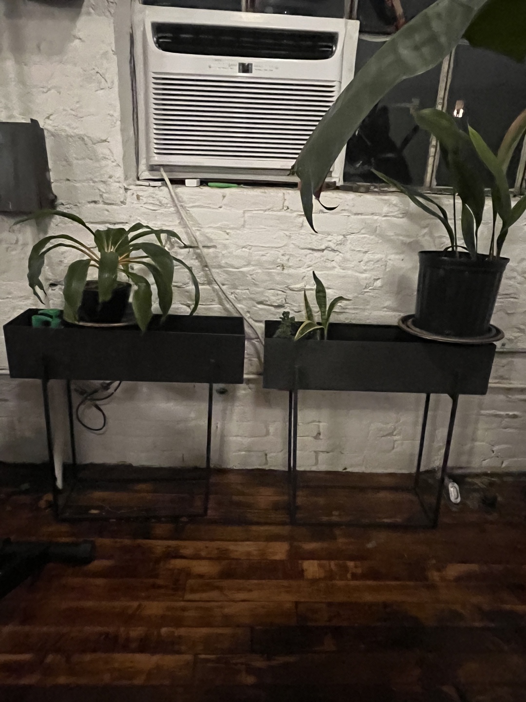 Pair of Black Metal Plant Stands - photo 2