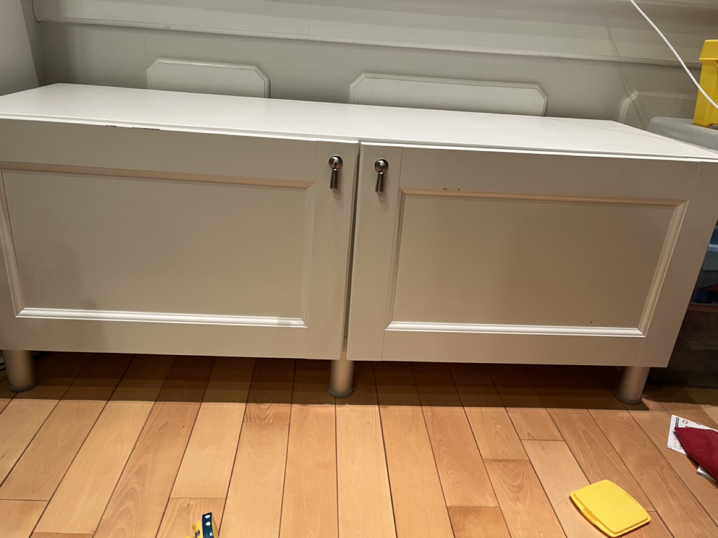 Besta tv bench - White Storage Cabinet with Shelves - photo 2