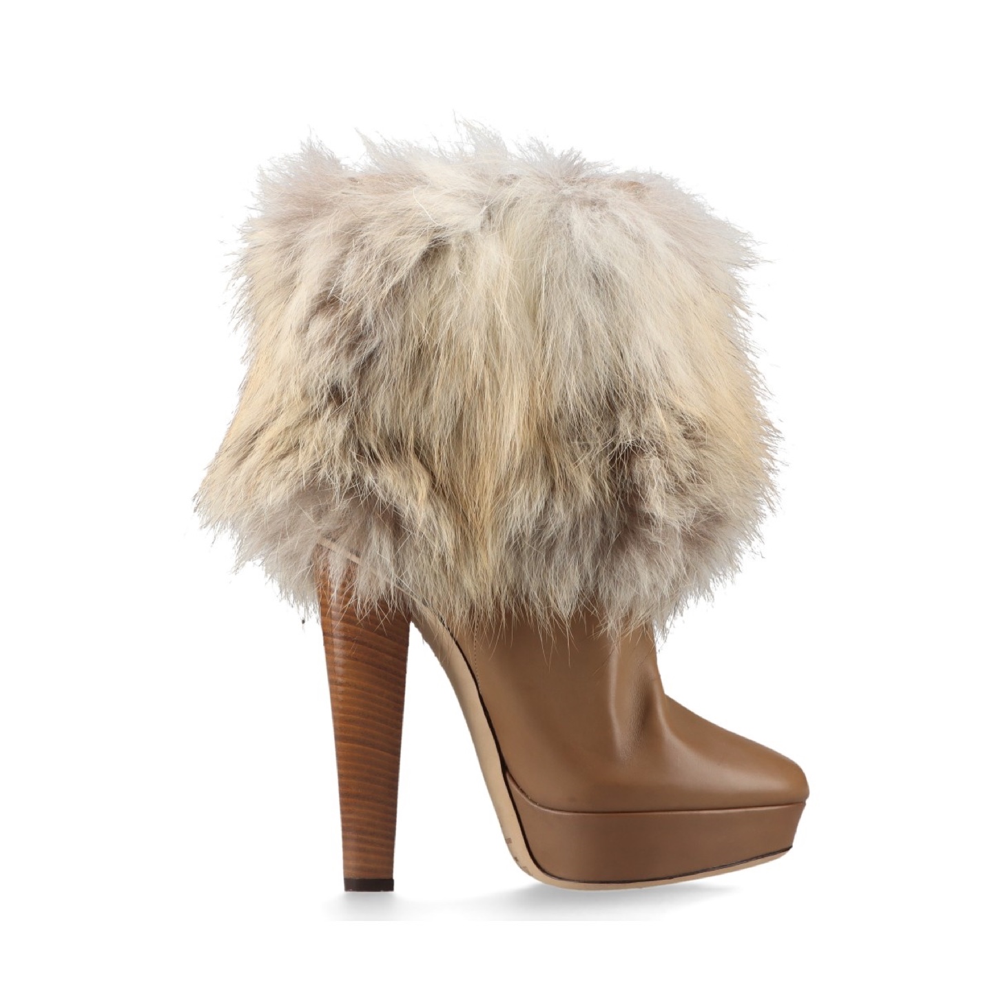 Jimmy Choo Fox Fur Trimmed Platform Boots