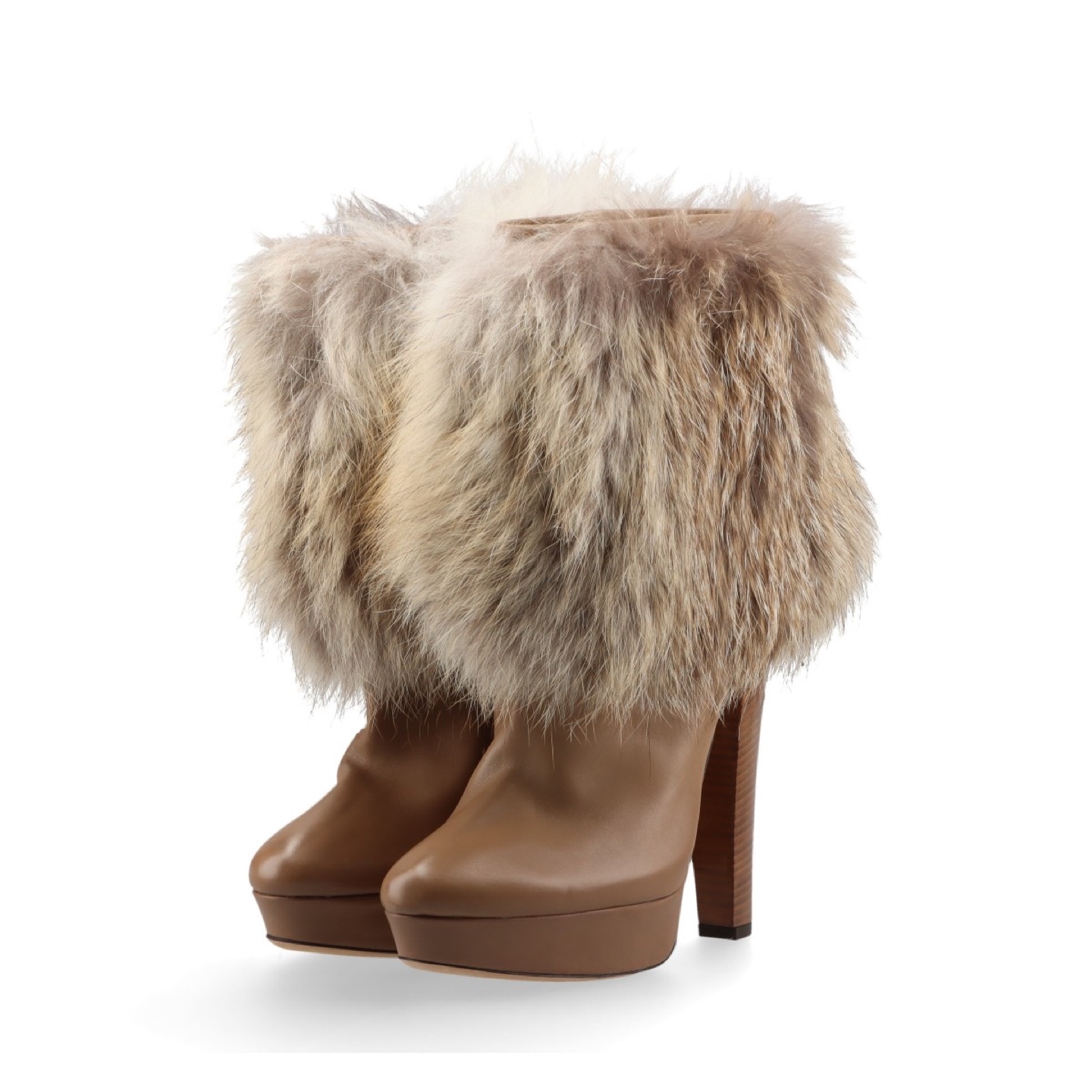 Jimmy Choo Fox Fur Trimmed Platform Boots - photo 3