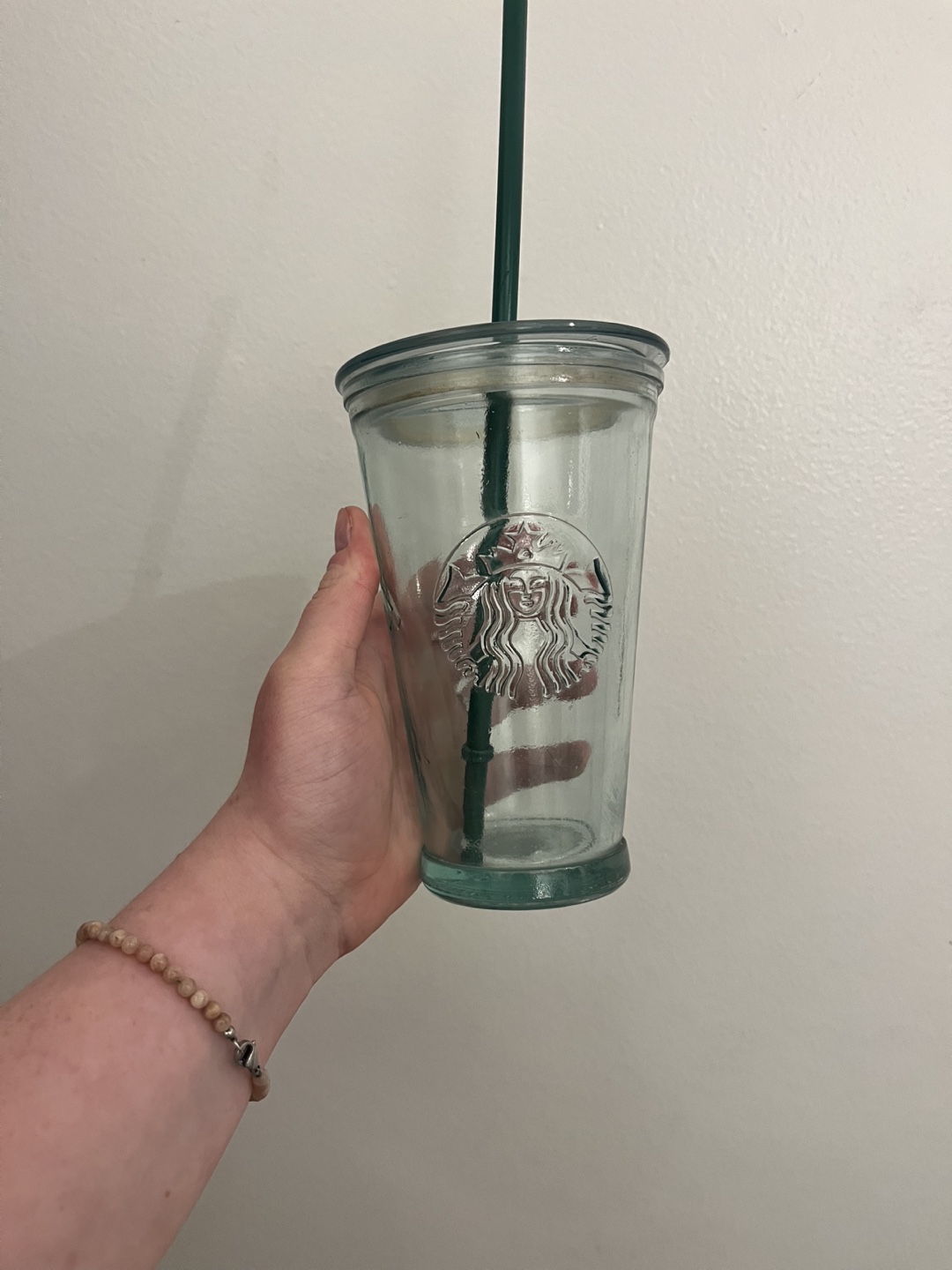 Starbucks Glass Tumbler with Lid and Straw