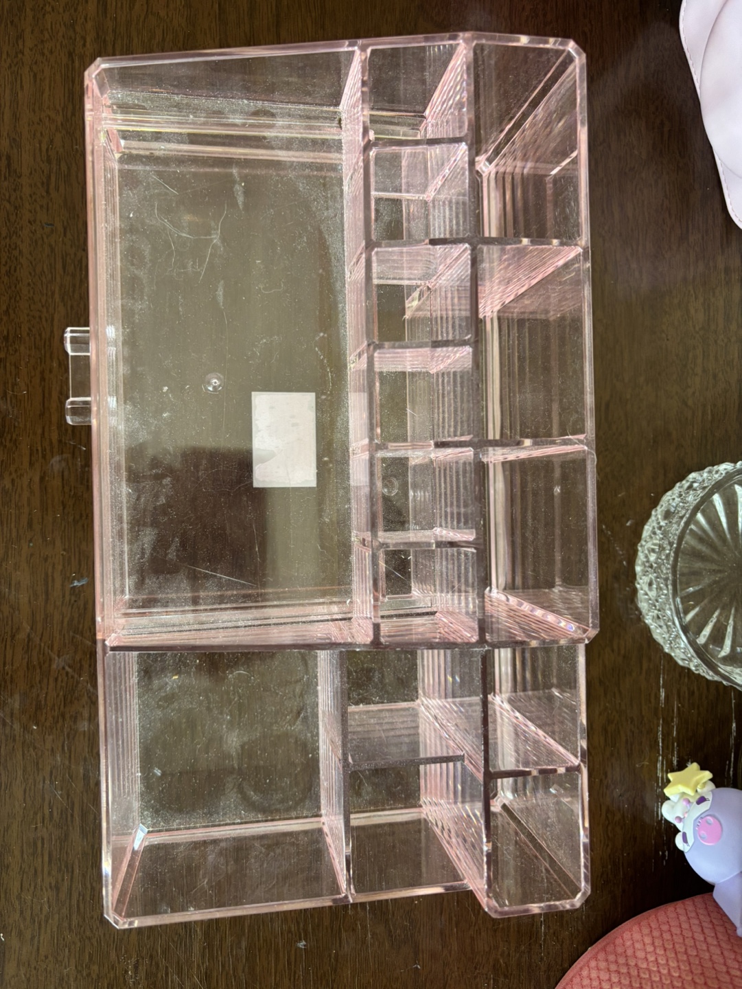Pink Acrylic Makeup Organiser with Drawer - photo 3