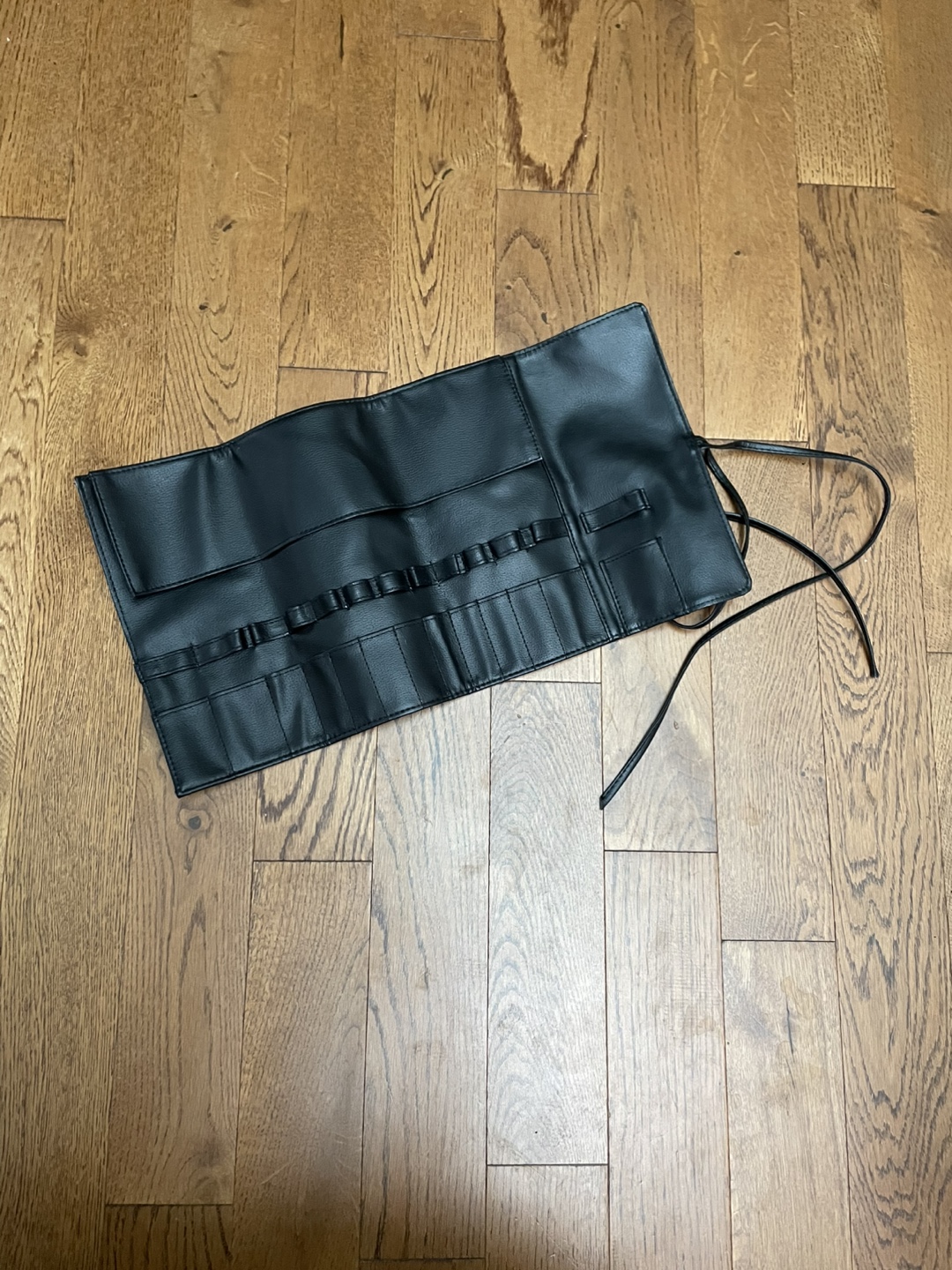 Black Makeup Brush Roll/Tie belt