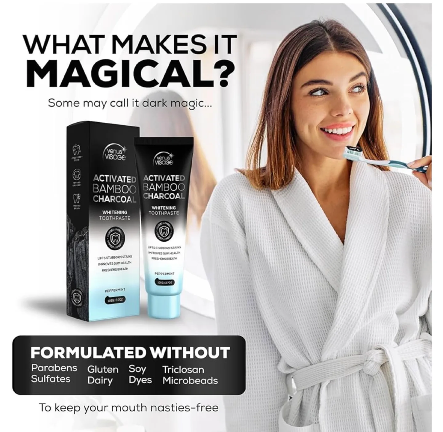 Venus Visage Bamboo Charcoal Whitening Toothpaste 3-Pack image indicator(3)