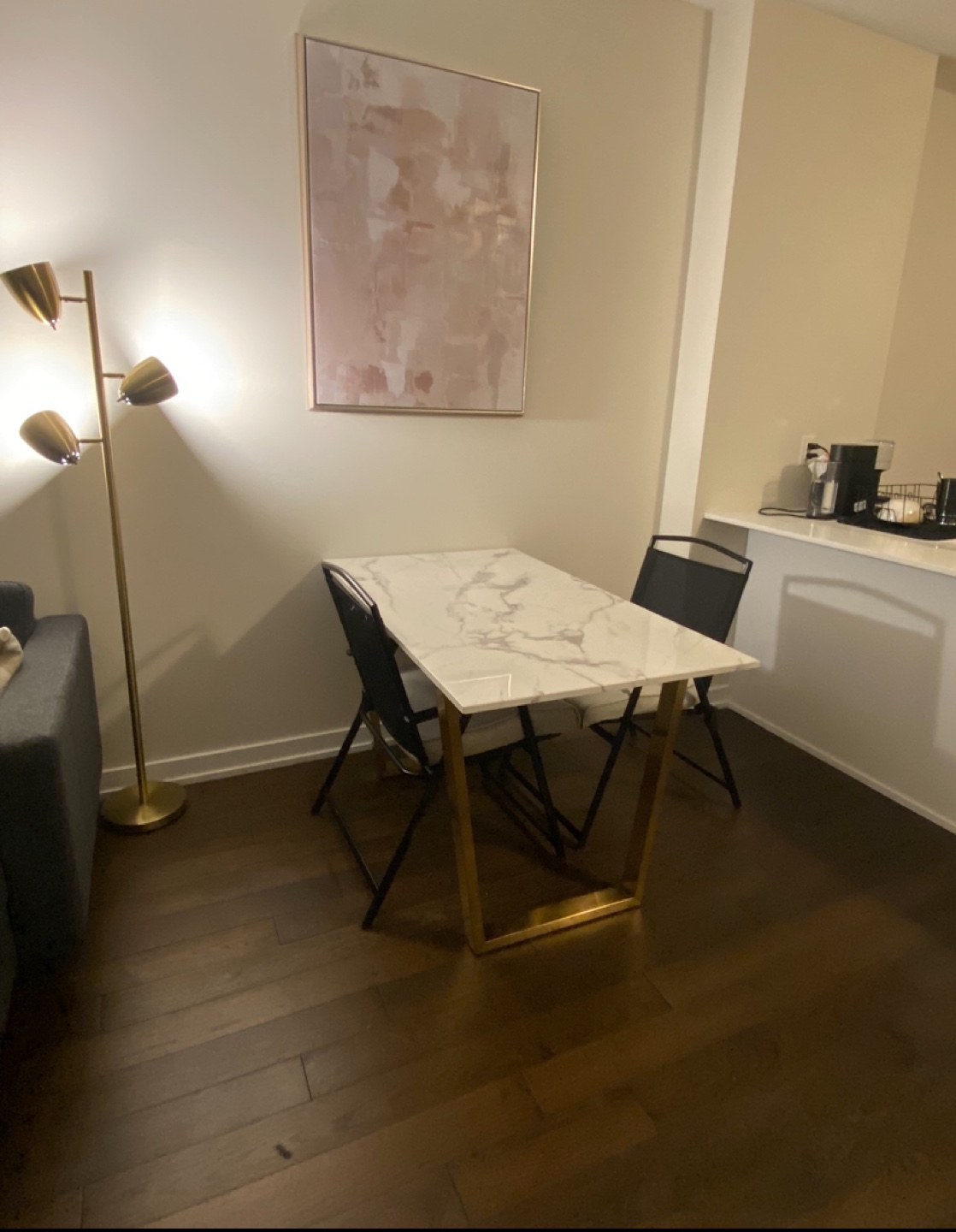 Marble-Top Dining Table with Gold Legs - photo 2