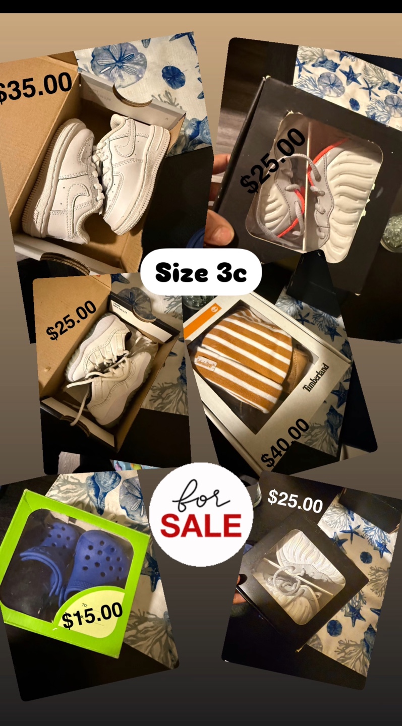 Baby Shoes Size 3c - Nike, Adidas, Jordan, Timberland, Crocs