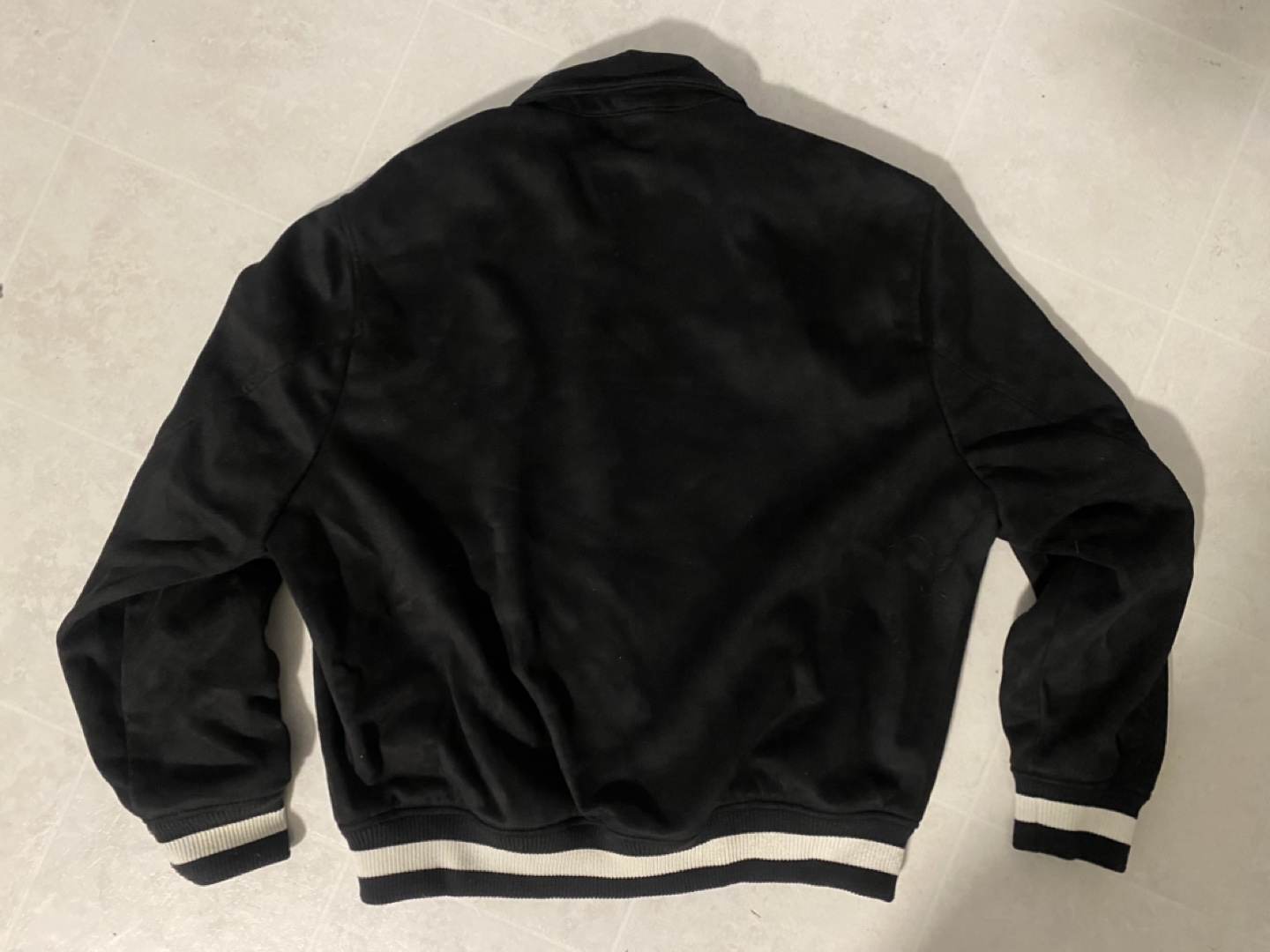 Zara Black Velvet Varsity Jacket - photo 3