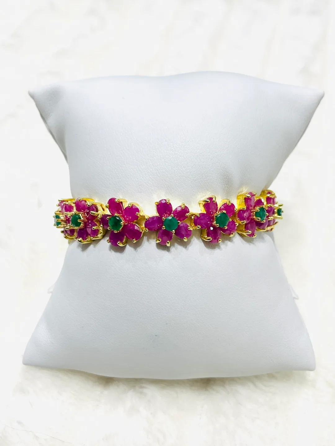 Genuine Ruby and Emerald bangle 2.1 inches image indicator(7)