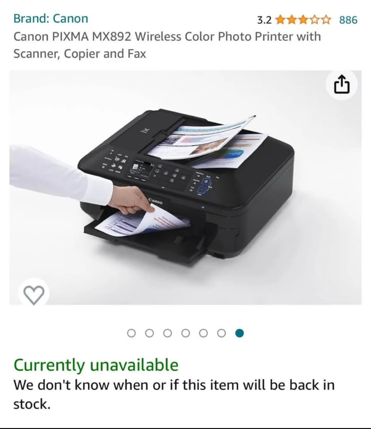 Canon MX892 Printer/Scanner image indicator(3)