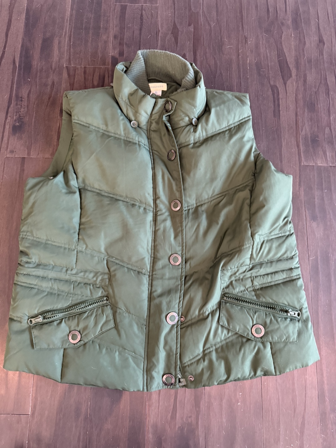 Women's Green Puffer Vest