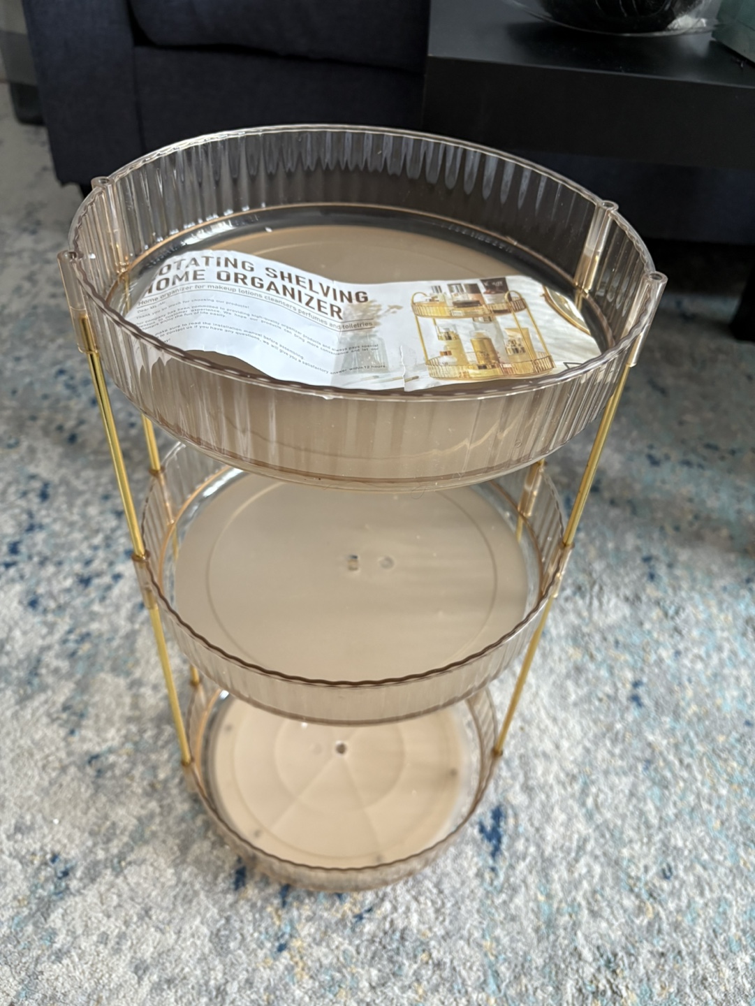 3-Tier Rotating Makeup Organizer - Amber Gold - photo 3