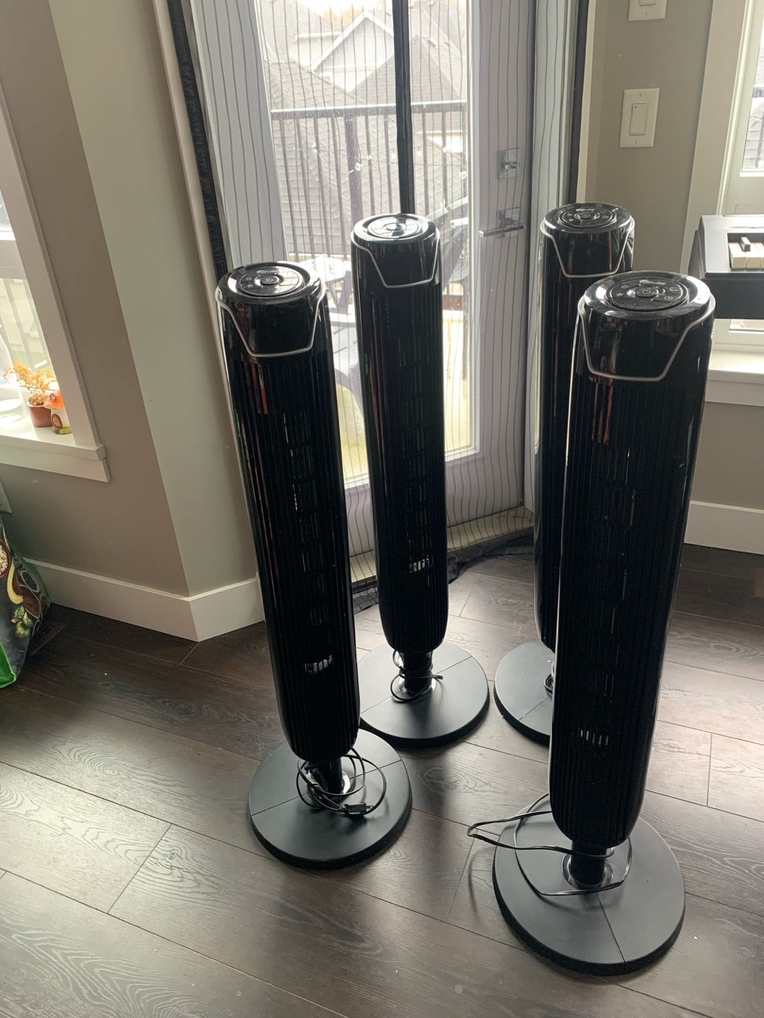 Four Black Tower Fans for 40/-