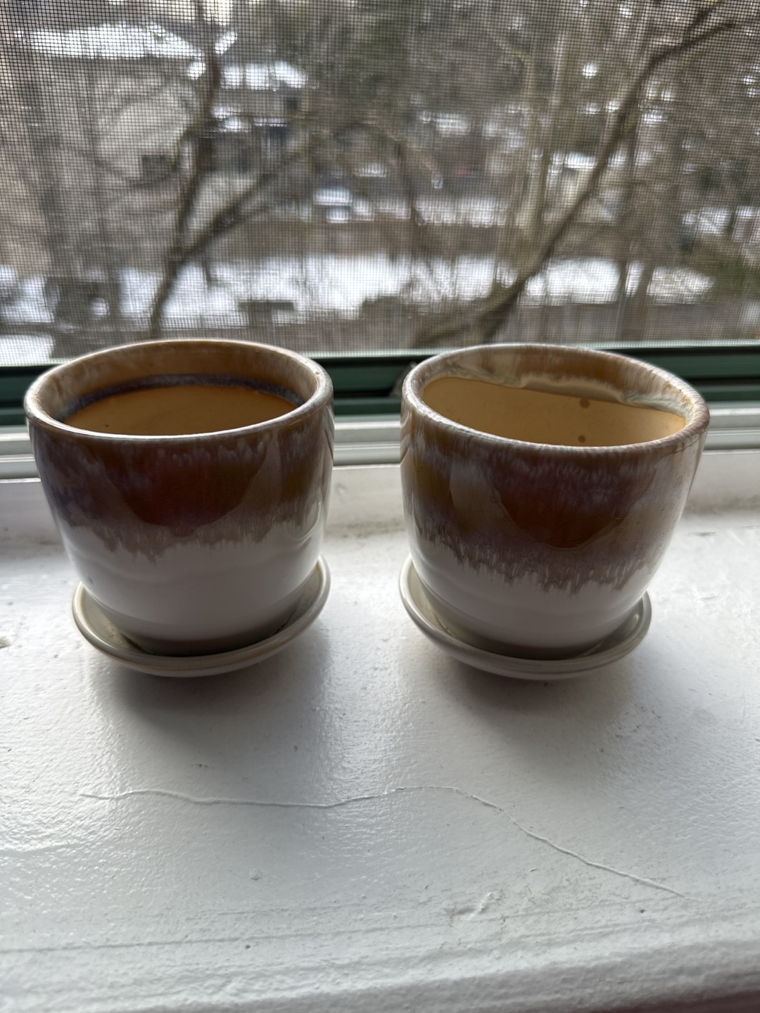Pair of ceramic planters/pots