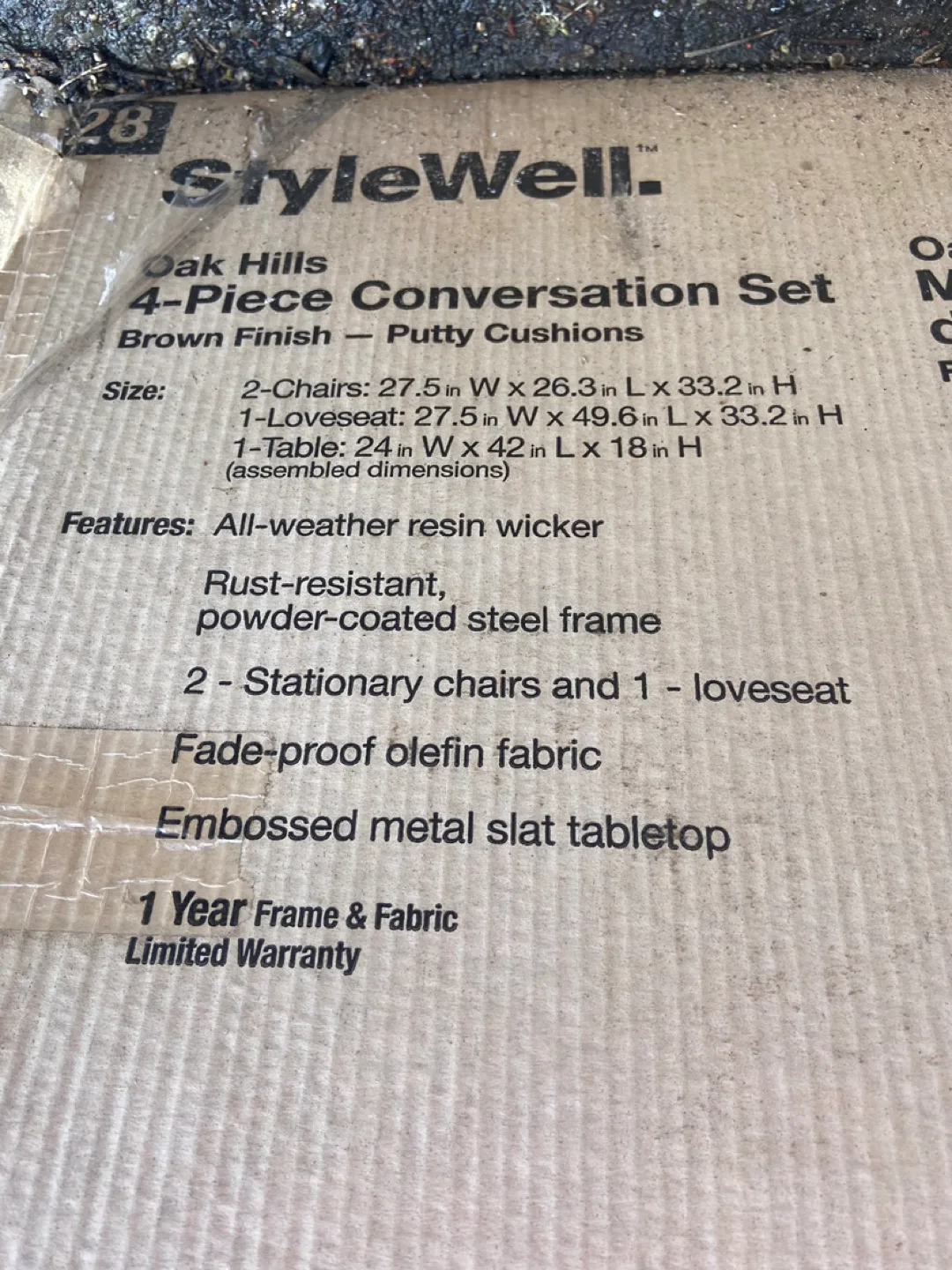 StyleWell Oak Hills 4-Piece Wicker Patio Conversation Set image indicator(4)