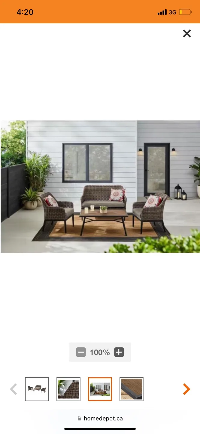StyleWell Oak Hills 4-Piece Wicker Patio Conversation Set image indicator(5)