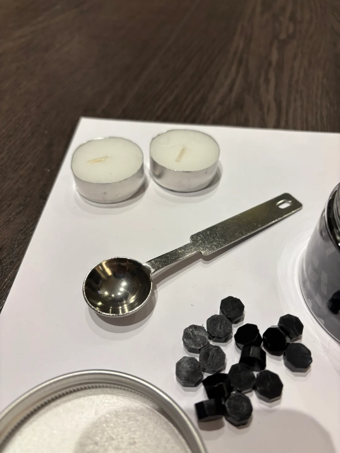 Wax Seal Kit - Black Sealing Wax, Spoon, Candles image indicator(2)