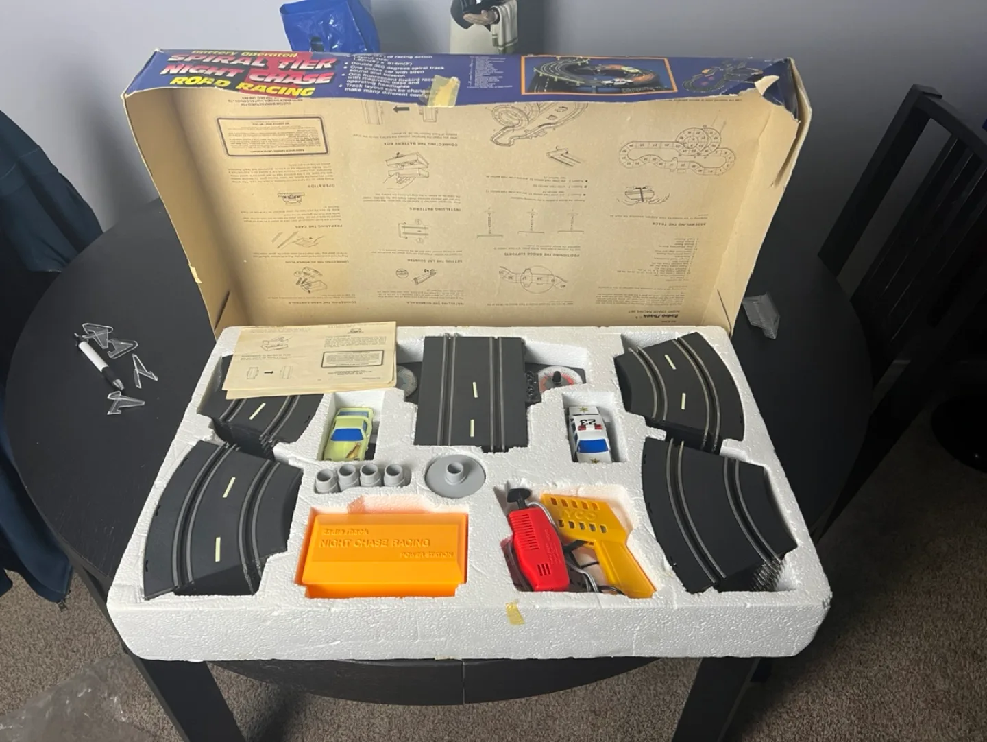 Vintage Radio Shack Spiral Tier Night Chase Road Racing Set image indicator(3)