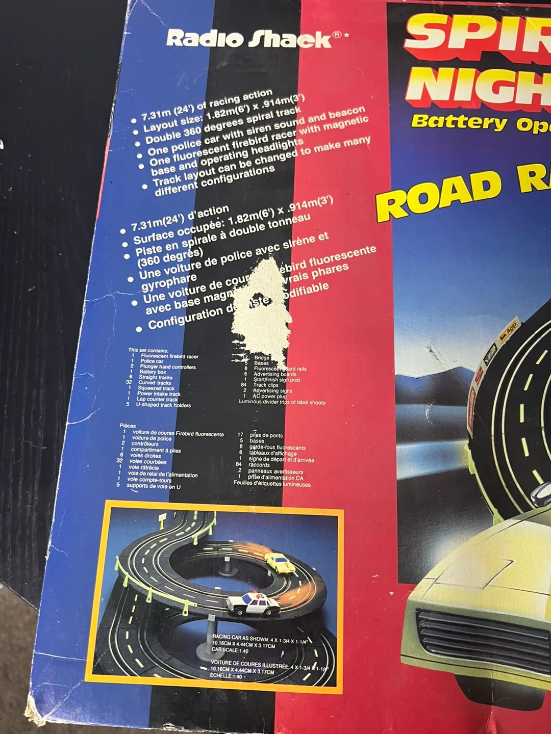 Vintage Radio Shack Spiral Tier Night Chase Road Racing Set image indicator(2)