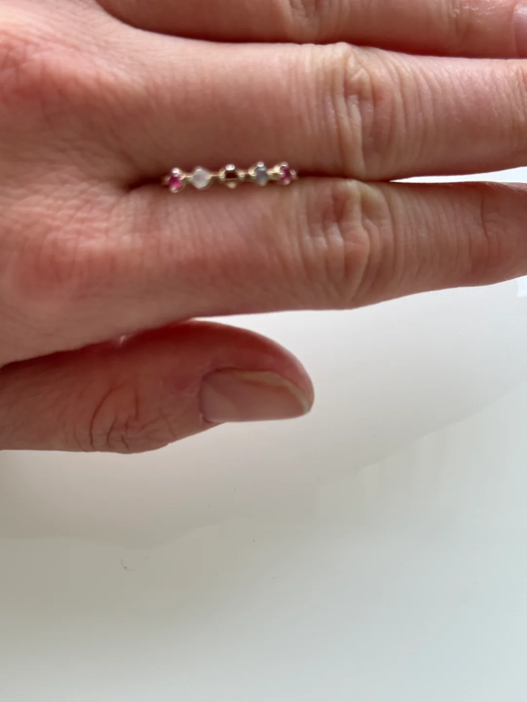 Delicate sterling silver Ring with Multicolored Gemstones image indicator(2)