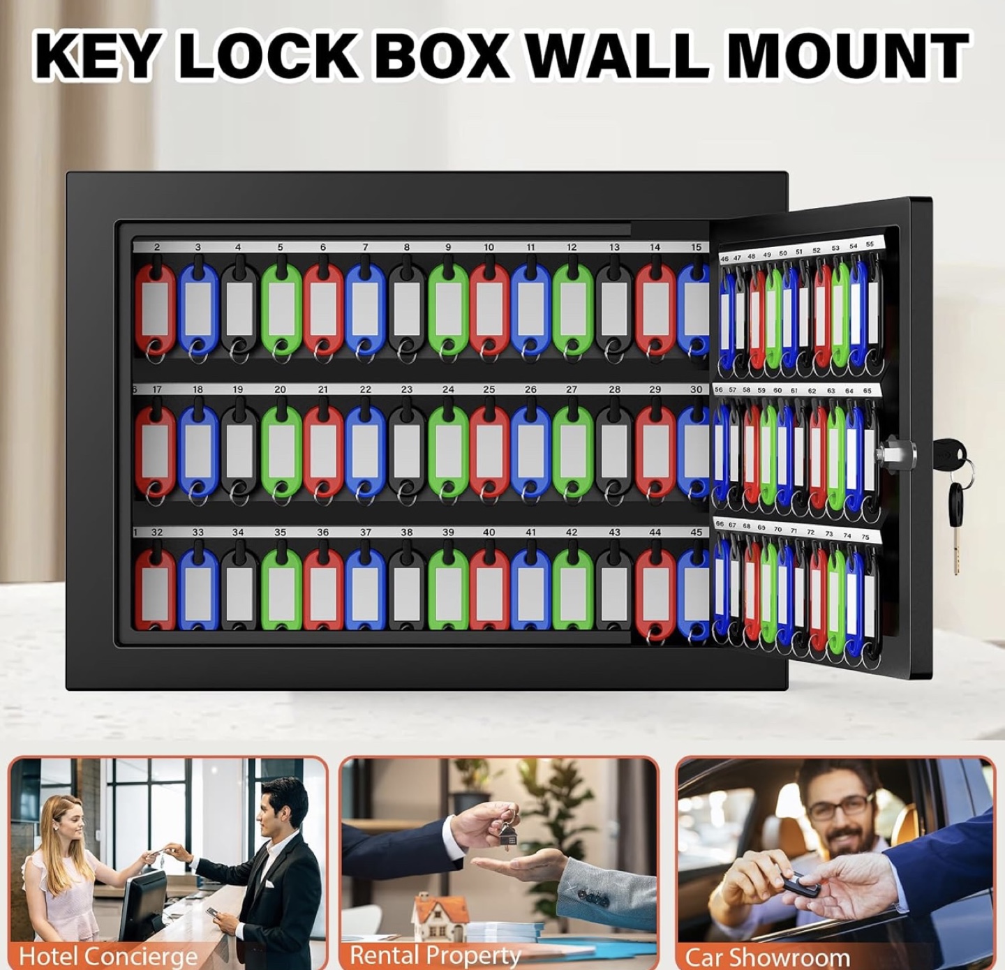 Wall Mount Key Lock Box - 75 Key Capacity - photo 5