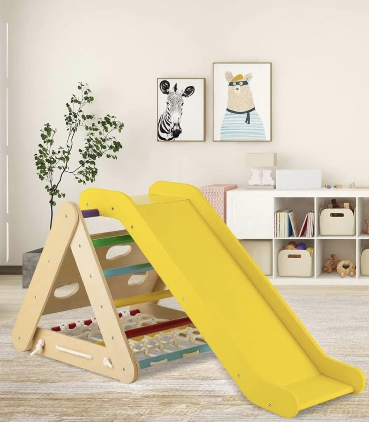 Wood indoor gym playset