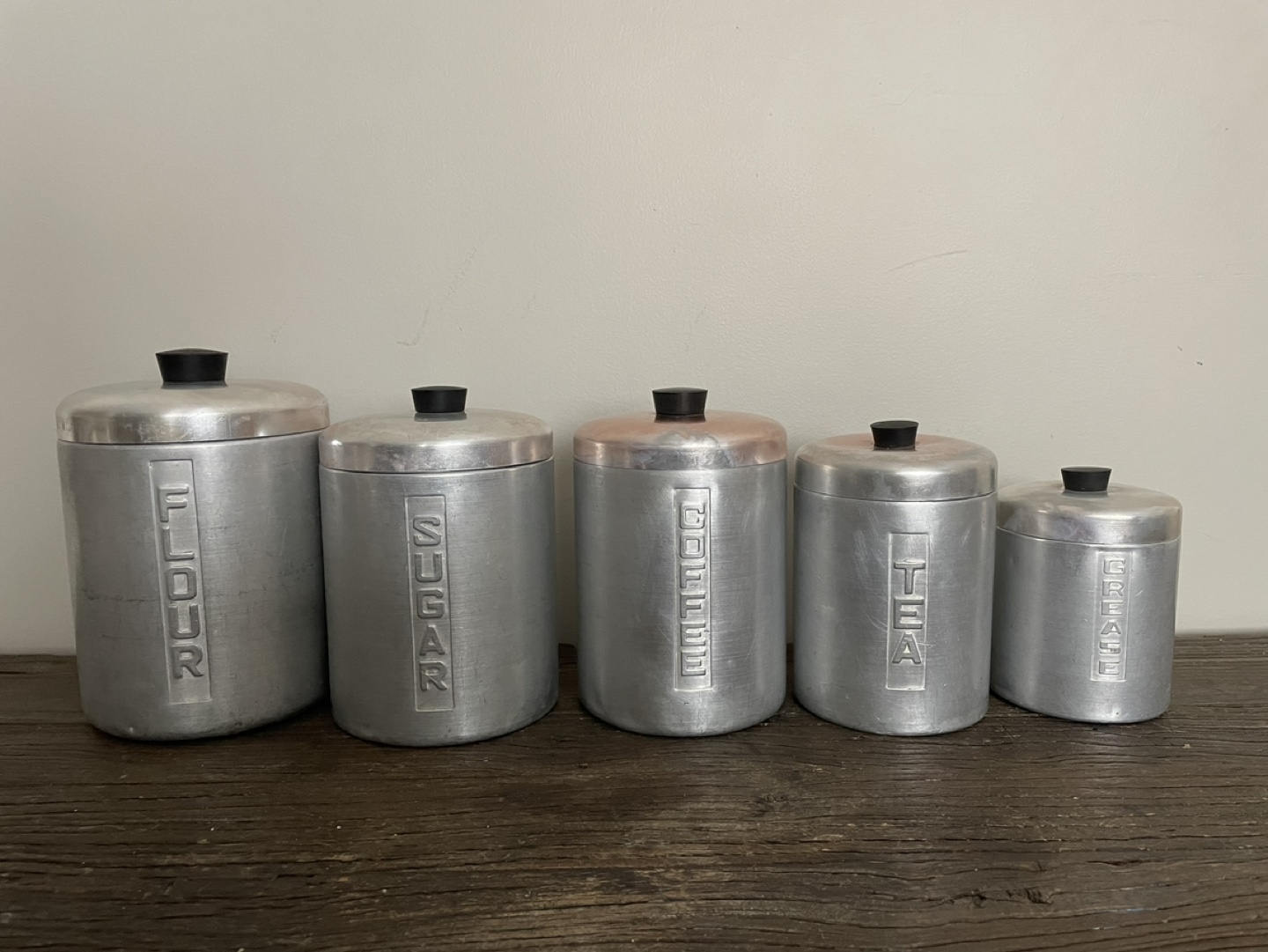 RETRO FIND : Vintage Aluminum Canister Set