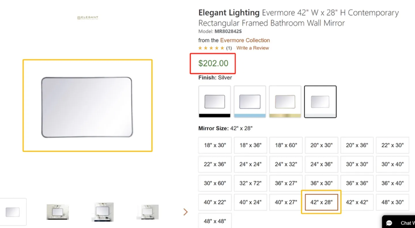 ELEGANT LIGHTING BATHROOM WALL MIRRORS image indicator(5)