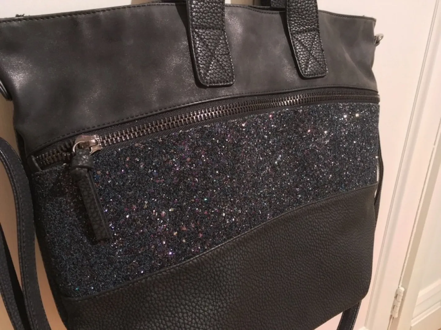 STUNNING NEW black /sparkly navy blue bag from Strasbourg,France image indicator(7)
