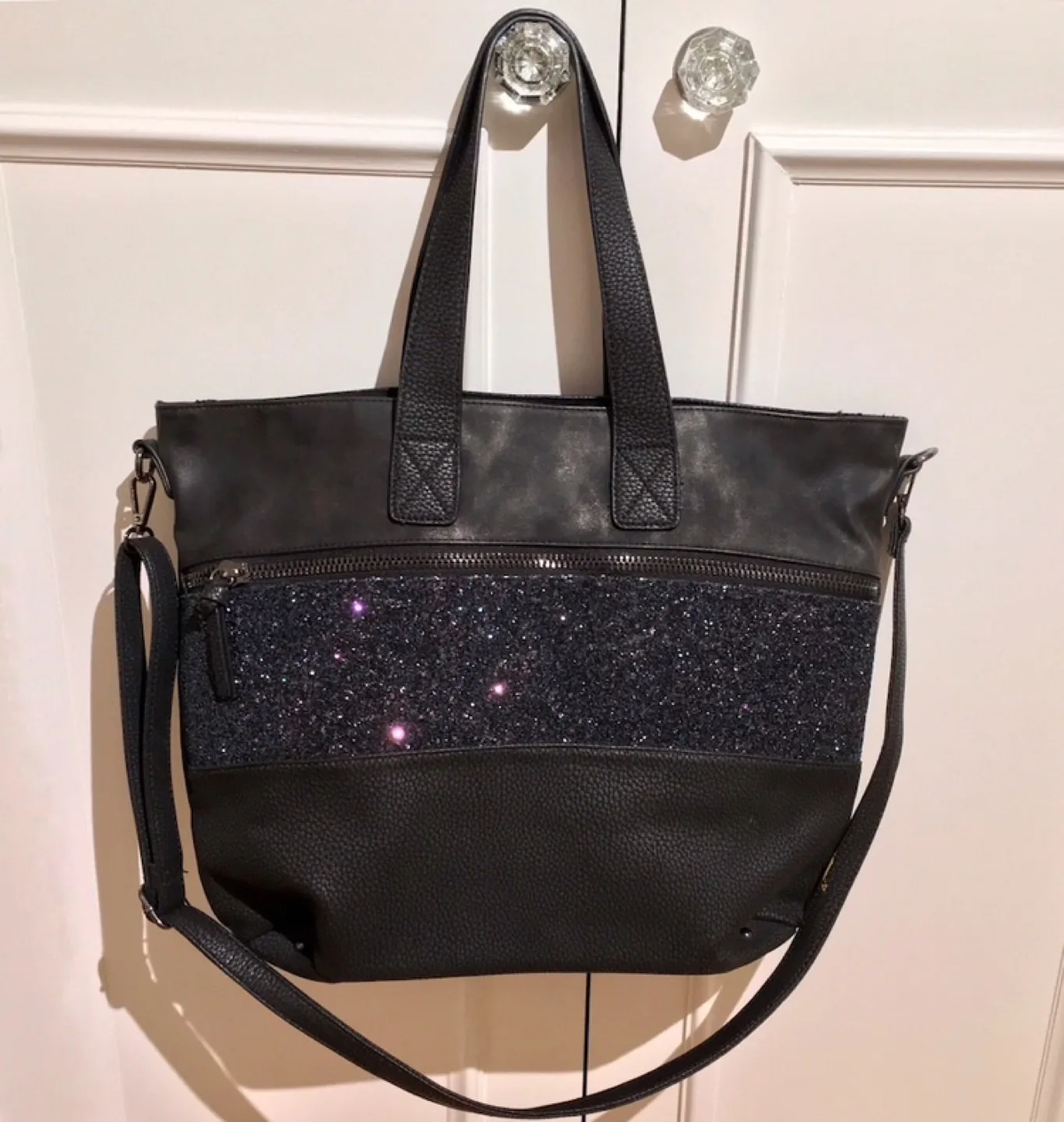 STUNNING NEW black /sparkly navy blue bag from Strasbourg,France image indicator(8)