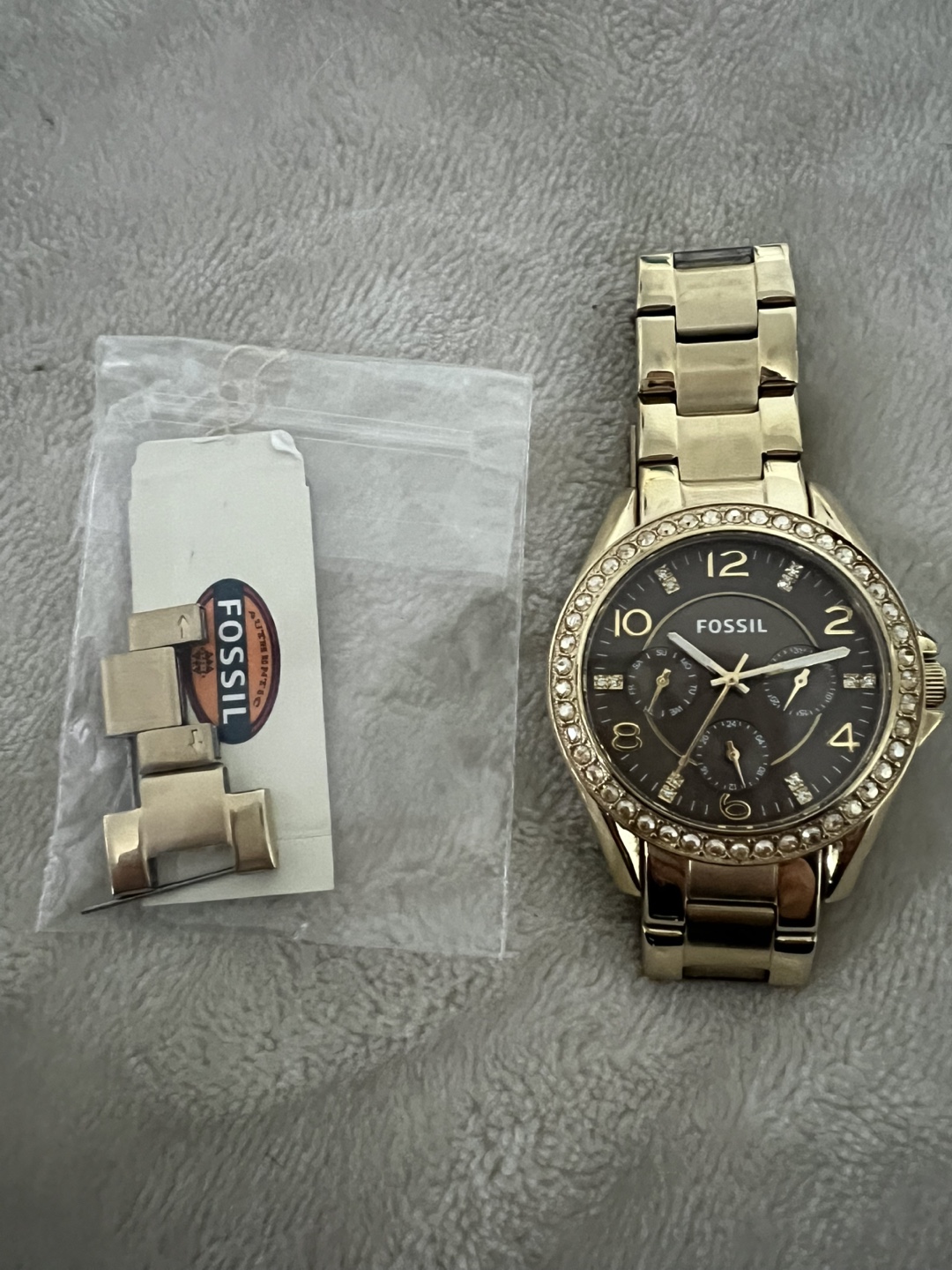 Fossil Women's Gold-Tone Watch with Crystals