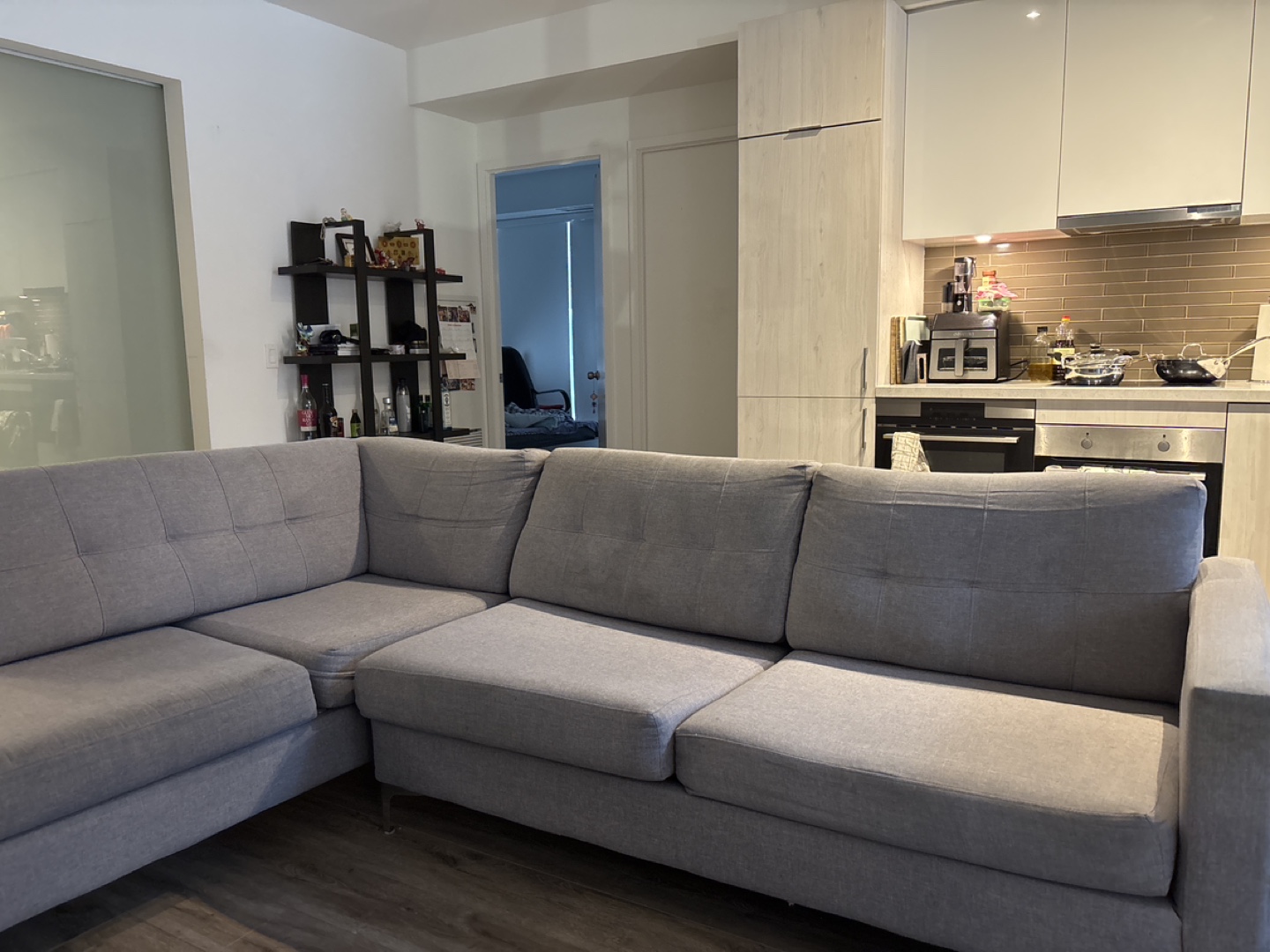 Grey L-Shaped Sectional Sofa - photo 3